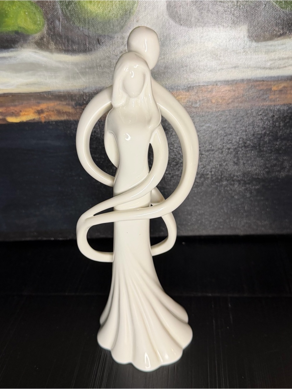 Enesco Circle of Love by Kim Lawrence White Abstract Embrace Couple Figurine